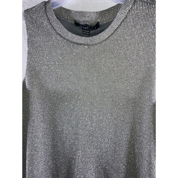 HEART SOUL Tunic Dress WOMEN'S M Sleeveless Moc high neck Silver Gray Sparkle - Picture 3 of 5